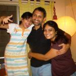 Neeraj Kabi met zijn vrouw en dochter