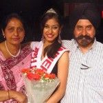 Navneet Kaur Dhillon with her parents