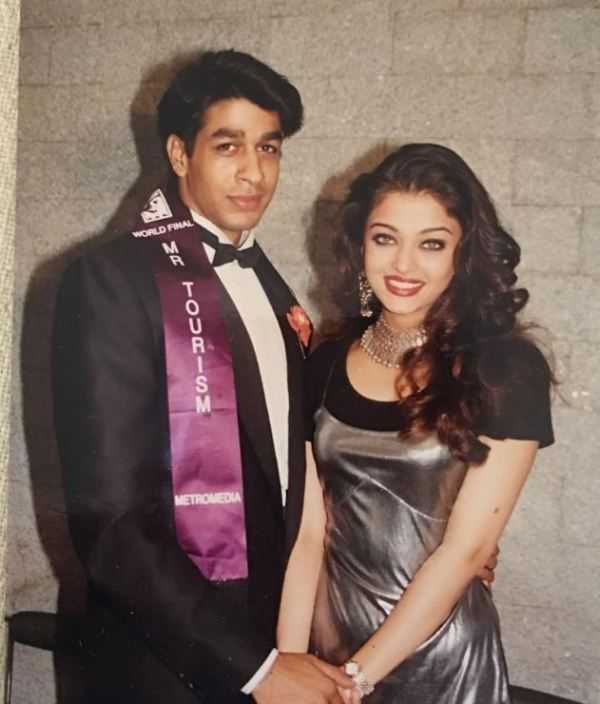 Rajat Bedi bersama Aishwarya Rai di Gladrags Manhunt Contest India