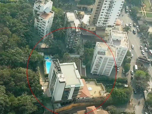 Shah Rukh Khan Mannat aerial view