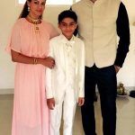 Chetan Hansraj bersama isterinya Lavania Pereira dan anaknya Ethen