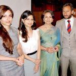 سیف علی خان اپنی والدہ اور بہنوں کے ساتھ