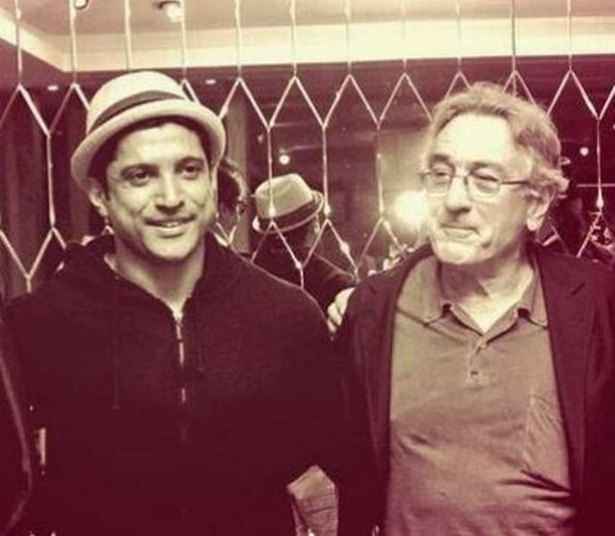 Farhan Akhtar kasama ang kanyang Inspirasyon na si Robert De Niro