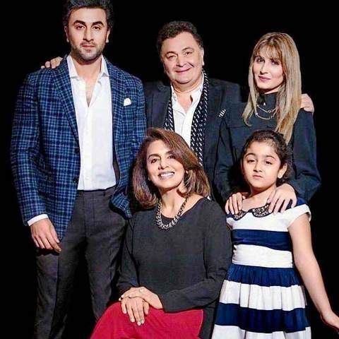 Rishi Kapoor avec sa famille