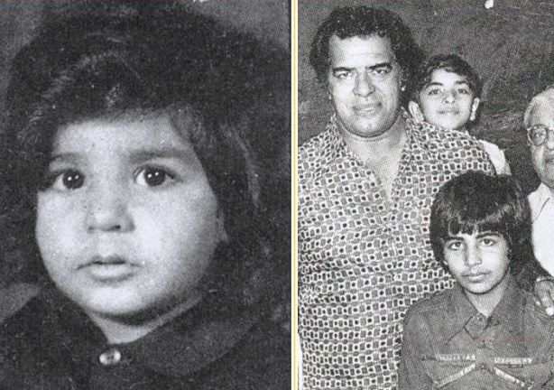 Ảnh thời thơ ấu của Akshay Kumar với Dara Singh