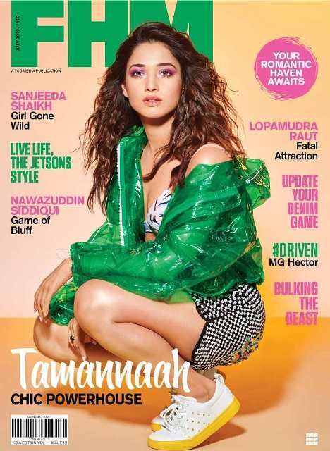 Tamannaah Bhatia FHM-lehden kannessa