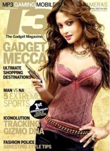 Aparição de Riya Sen na capa da revista T3