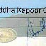 Signature de Shraddha Kapoor