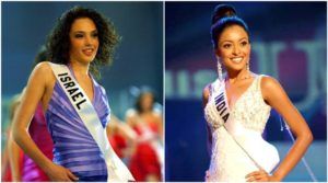 'Miss Universe 2004' sacensību laikā Tanušrī Dutta (pa labi) un Gals Gadots (pa kreisi)