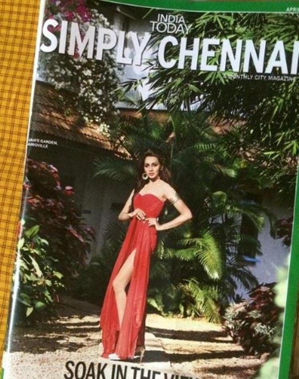   Санчана на обложке India Today's Simply Chennai magazine