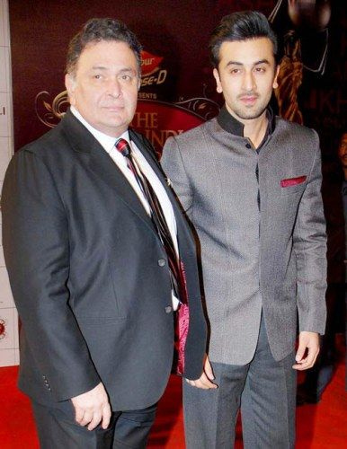   Rishi Kapoor Met zijn zoon Ranbir Kapoor