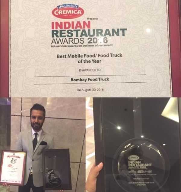 Ashesh Sajnani con il suo Indian Restaurant Award