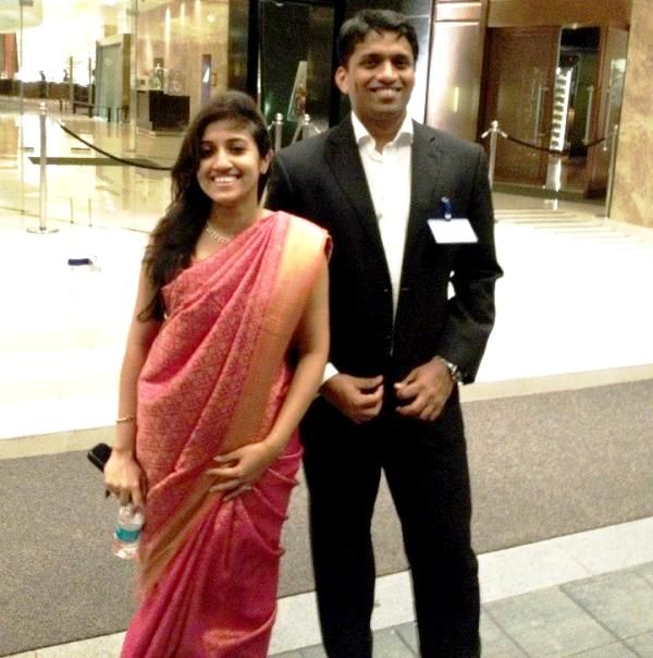 Divya Gokulnath ze swoim mężem Byju Raveendranem
