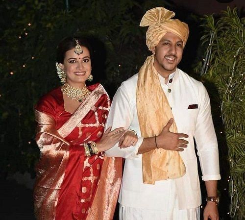 Dia Mirza และ Vaibhav Rekhi ในวันแต่งงาน