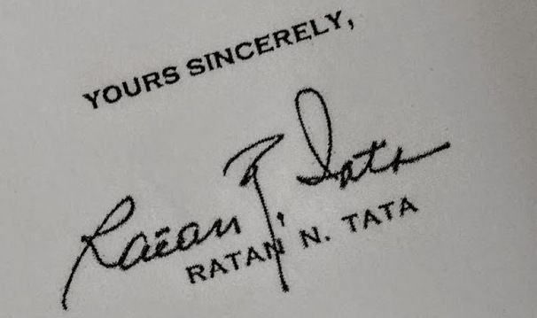 रतन टाटा हस्ताक्षर