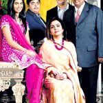 Mukesh Ambani avec sa femme et ses enfants
