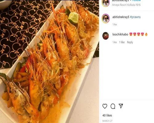   Instagramový příspěvek Abhisheka Raye s jeho stravovacím návykem