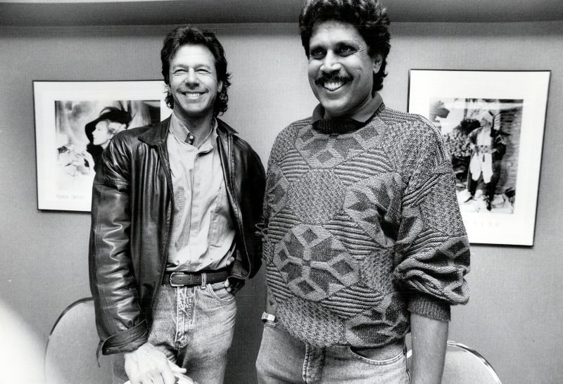 Kapil Dev avec Imran Khan