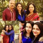 Radhika Dhopavkar med sina föräldrar och syster