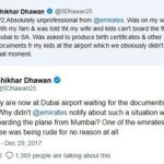 Shikhar Dhawan airport controversy