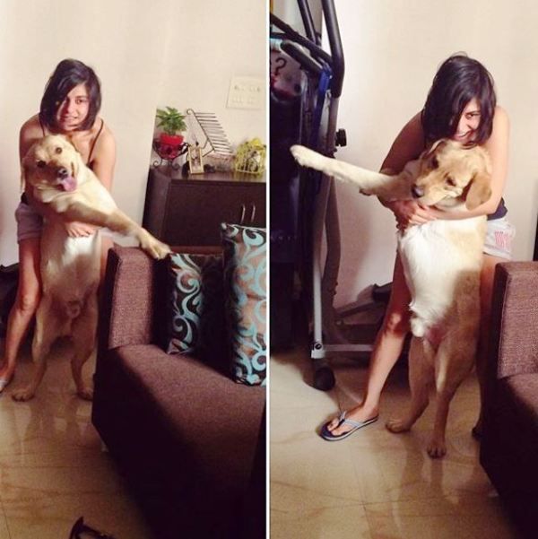 प्रियांशा भारद्वाज अपने पालतू कुत्ते के साथ