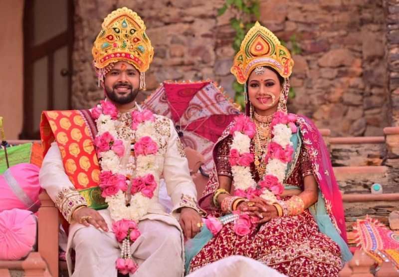 Γαμήλια εικόνα της Sabyasachi Mishra και της Archita Sahu