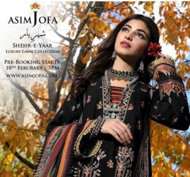 Kinza Hashmi in een advertentie voor Asim Jofa