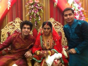 Anindita Bose bryllupsbilde med Gourab Chatterjee