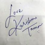 Karishma Tanna paraksts