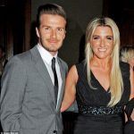 David Beckham avec sa soeur Joanne Beckham