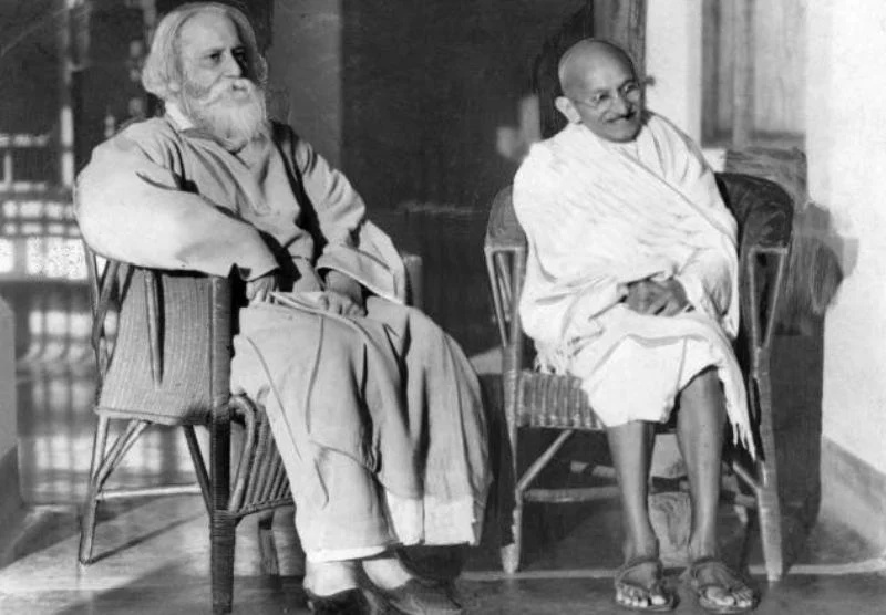   Mahátma Gándhí s Rabíndranáth Thákurem