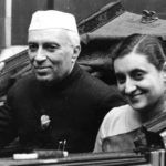 Jawaharlal Nehru avec sa fille, Indira Gandhi