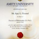 अजय पीरामल - दर्शनशास्त्र के डॉक्टर