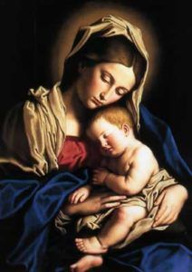 لوحة الأم مريم والطفل يسوع