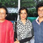 Anup Jalota with his wife Medha Gujral Jalota and son Aryaman Jalota