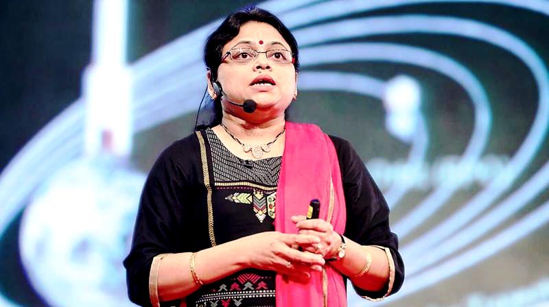 Η Ritu Karidhal κατά τη διάρκεια της ομιλίας της στο TEDx