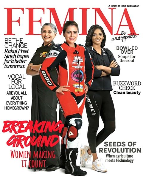 Madhuri Kanitkar trên bìa tạp chí Femina