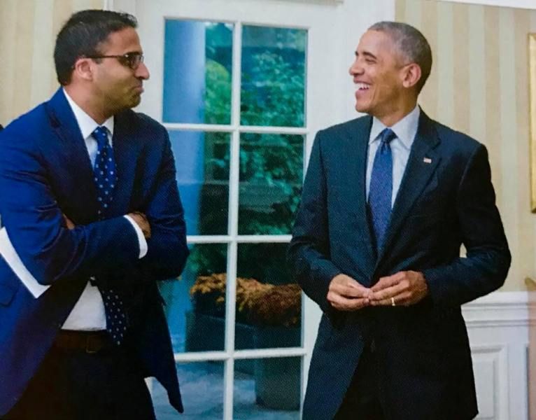 Maju Varghese koos president Obamaga