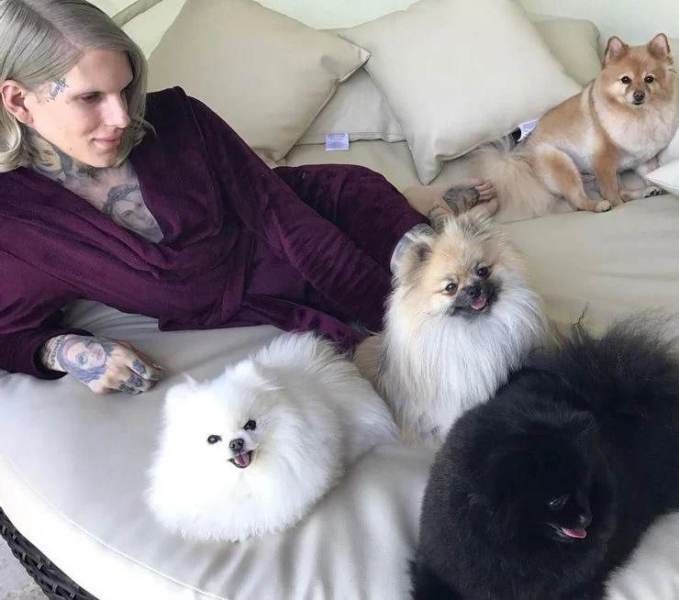 Jeffree Star su savo šunimis