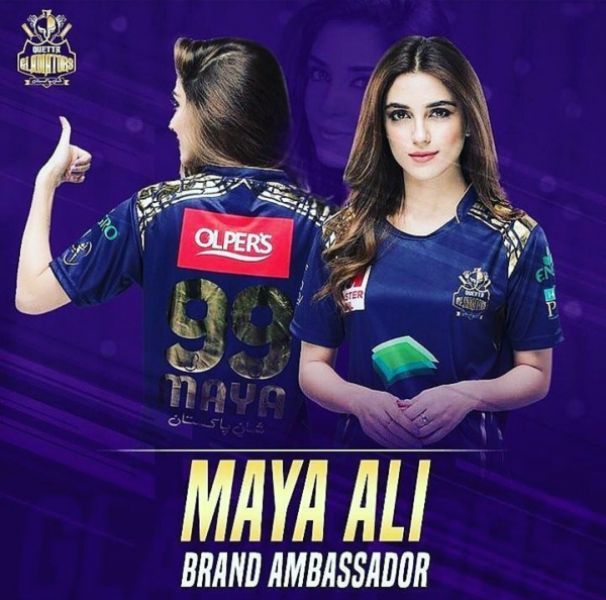 Maya Ali trong vai Đại sứ thương hiệu của Quetta Gladiators