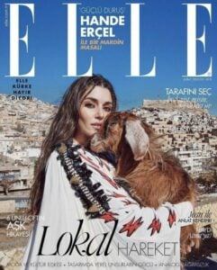   Hande Ercel di muka depan majalah Elle