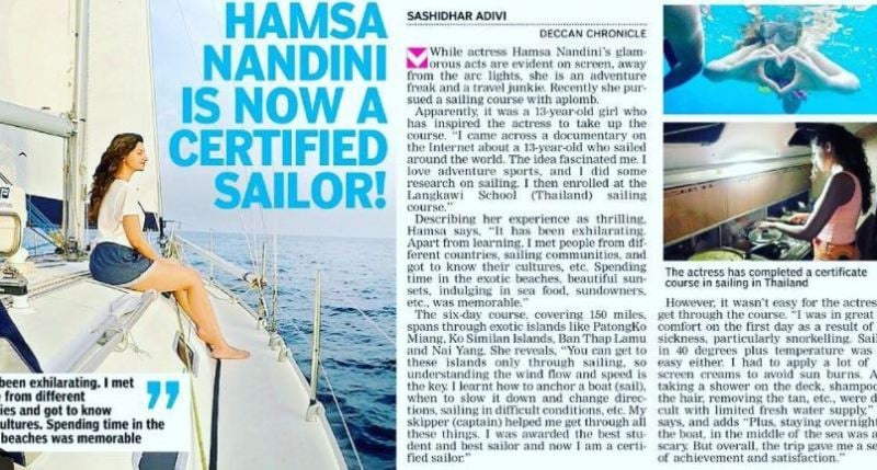   हम्सा की एक पोस्ट से पता चलता है कि वह एक नाविक है