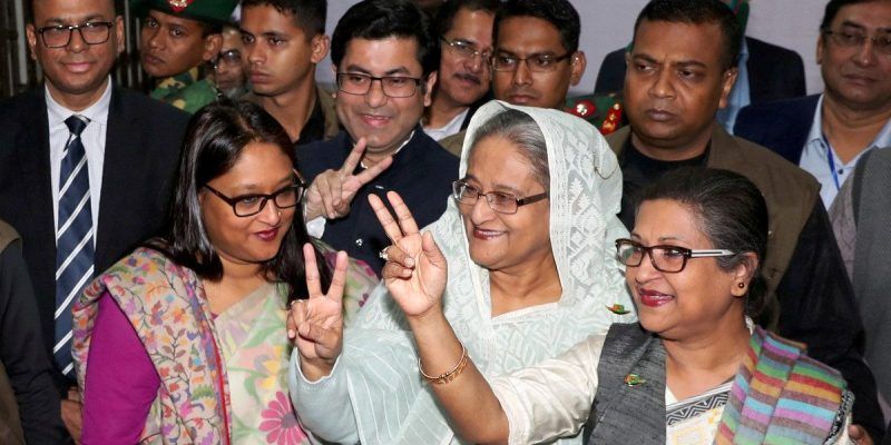 Scheich Hasina nach dem Wahlsieg im Dezember 2018
