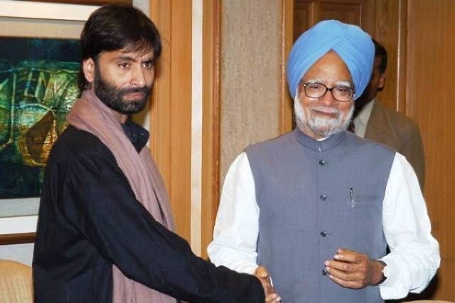 Yasin Malik dengan Manmohan Singh