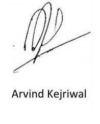 Arvind Kejriwal Chữ ký