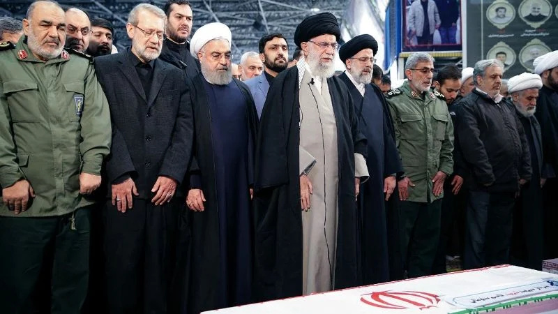   Hassan Rouhani pada majlis pengebumian Jeneral Qasem Soleimani