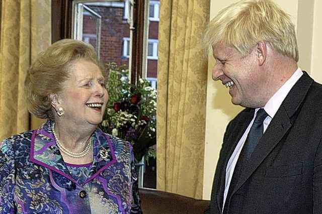 Boris Johnson e Margaret Thatcher