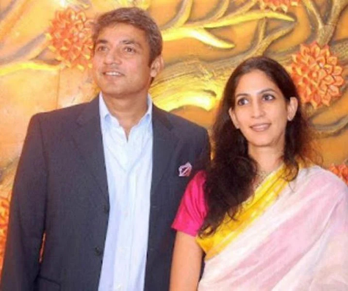   Jaya Jaitly's daughter, Aditi, with her husband Ajay Jadeja
