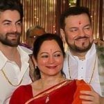Nitin Mukesh z żoną i synem