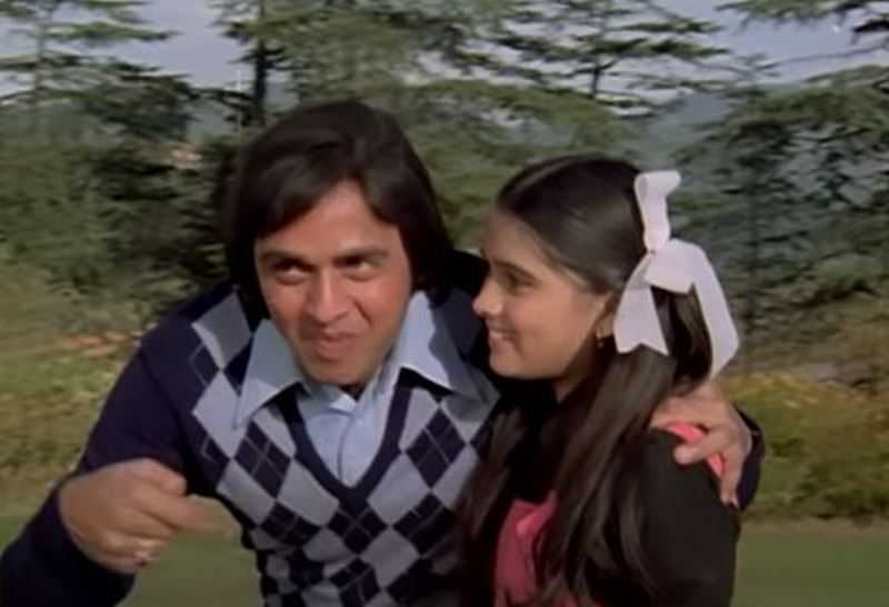 Shivangi Kolhapure in een still uit de film Saajan Bina Suhagan (1978)